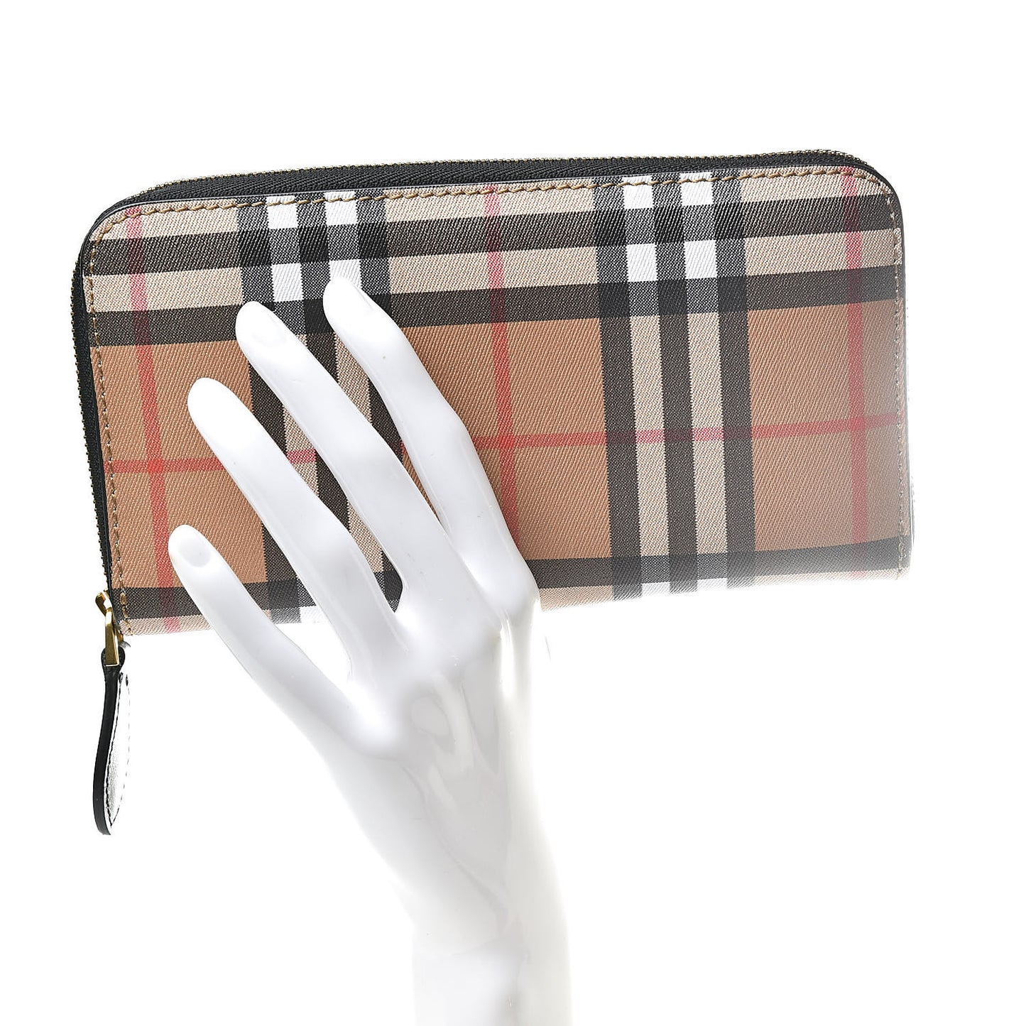 Vintage Check Elmore Zip Around Wallet Black