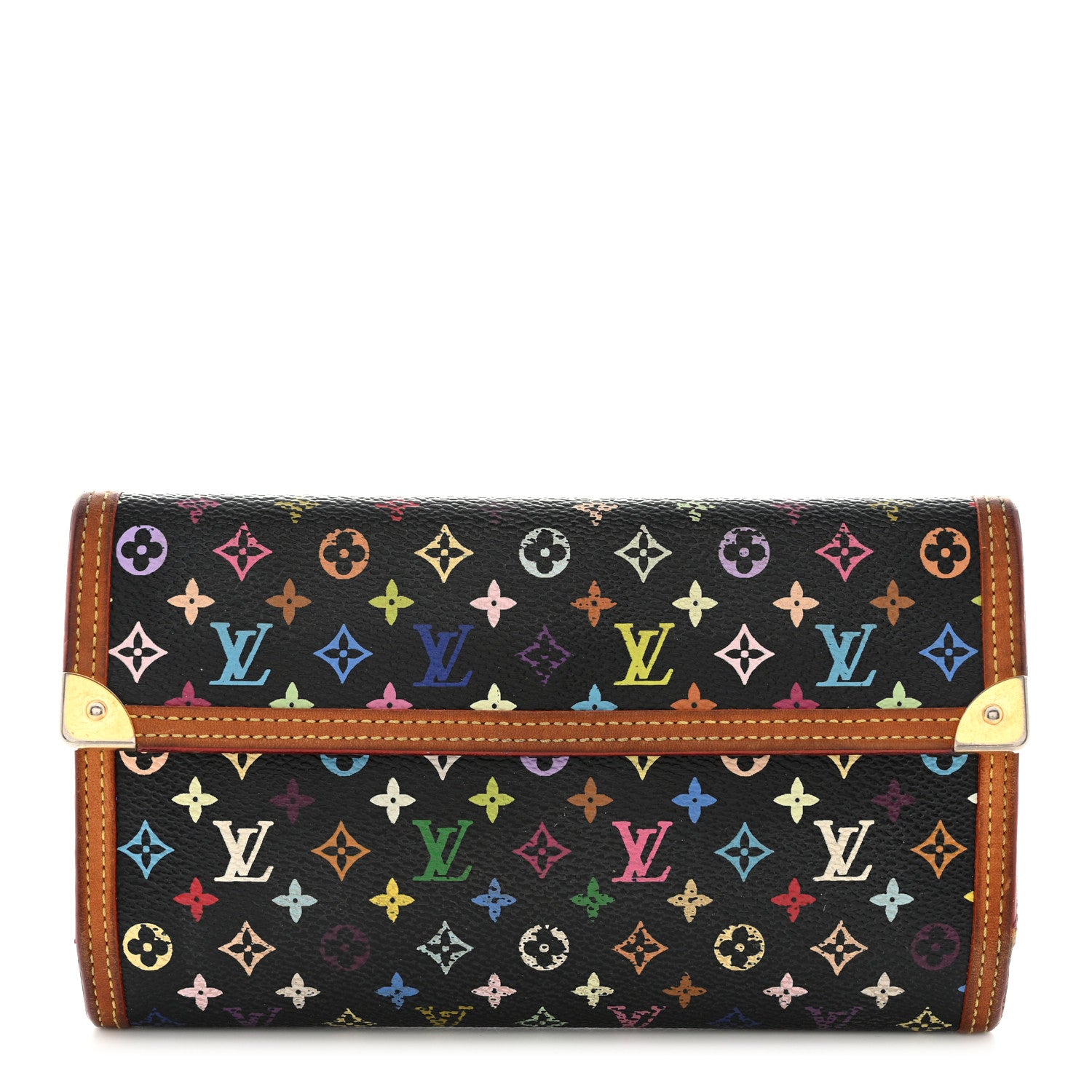 Louis Vuitton Monogram Multicolor Porte Tresor International Wallet Black 1 of 16