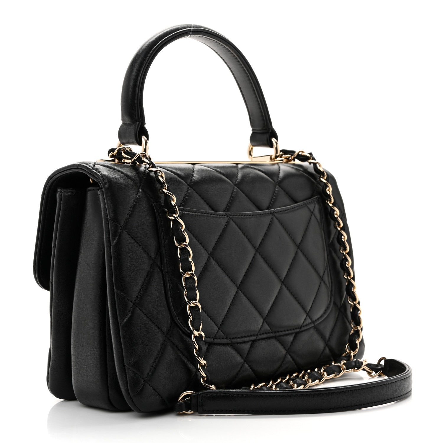 Chanel Lambskin Quilted Small Trendy CC Dual Handle Flap Bag Black 3 of 12