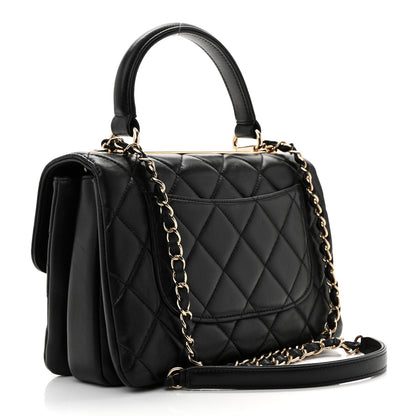 Chanel Lambskin Quilted Small Trendy CC Dual Handle Flap Bag Black 3 of 12