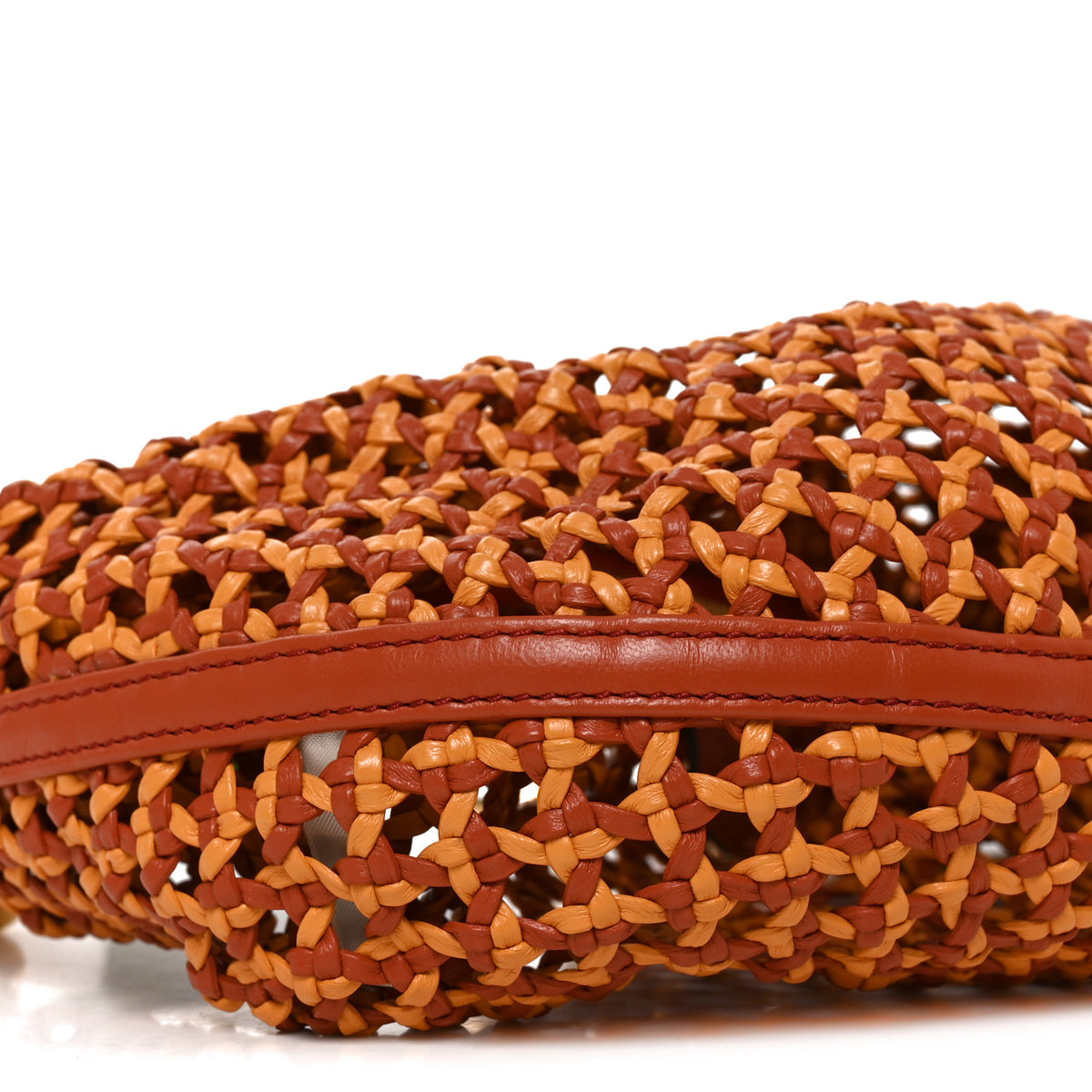 Chloe Lambskin Braided Toucan Small Bracelet Hobo Bag Crimson Orange 10 of 11