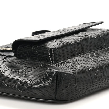 Gucci Calfskin GG Tennis Embossed Pocket Belt Bag Black 9 of 10