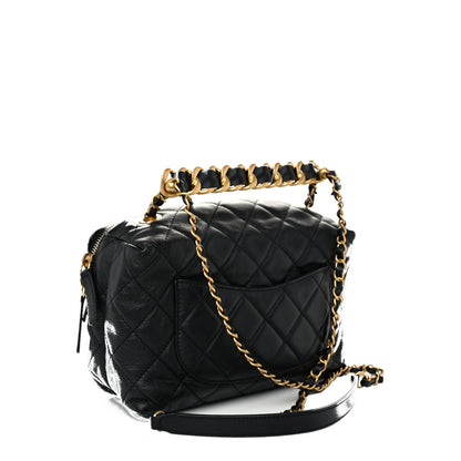 Chanel Calfskin Quilted Small Bowling Bag Black 3 of 10