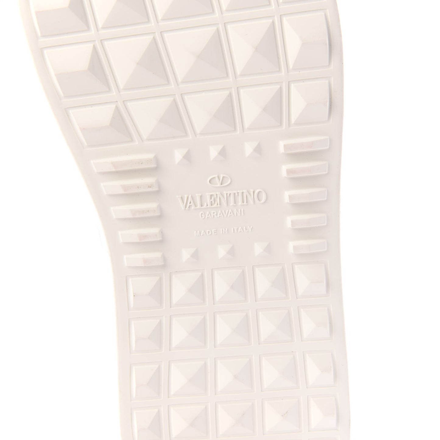 Calfskin Womens Rockstud Open Sneakers 41 White Goldfish