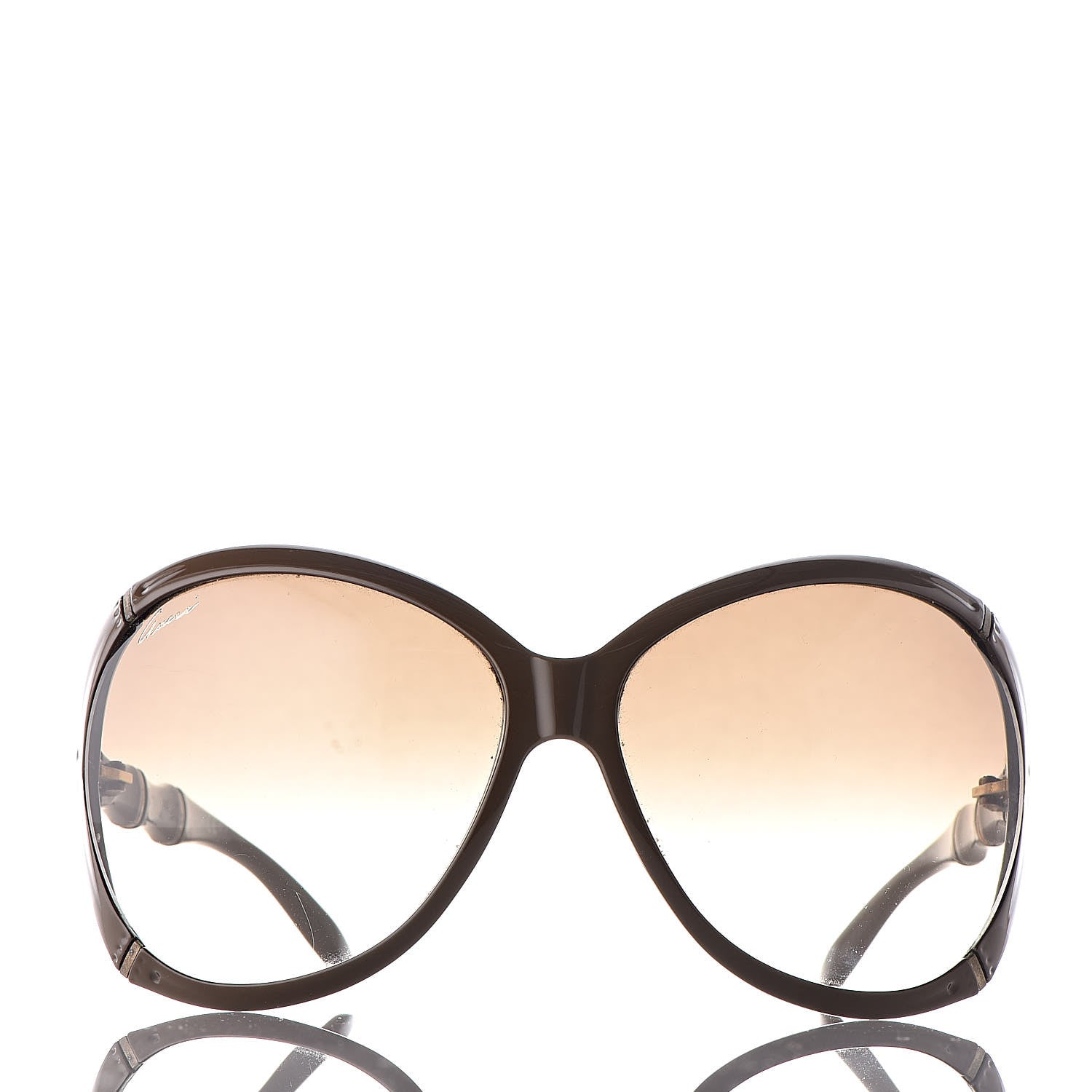 Gucci Oversized Oval Bamboo Sunglasses GG 3509S Brown 2 of 7
