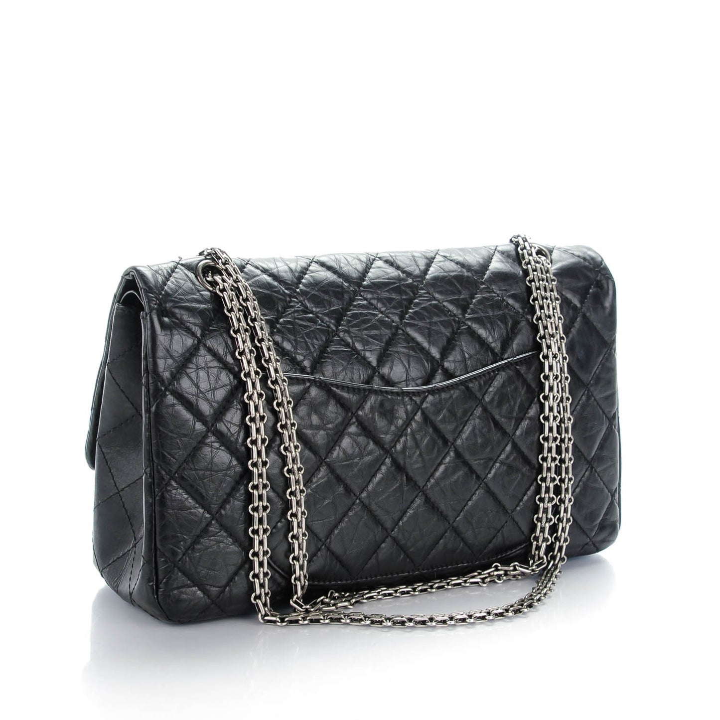 Aged Calfskin Quilted 2.55 Reissue 227 Flap Black