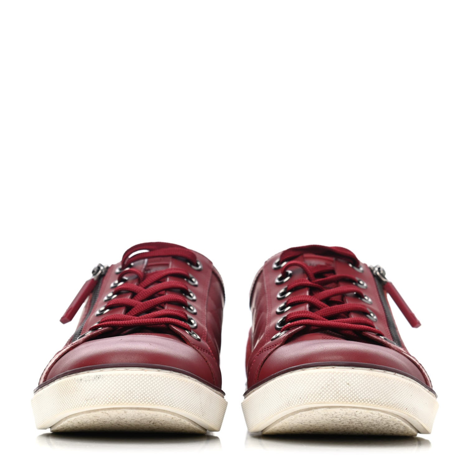 Louis Vuitton Calfskin Suede Damier Infini Aventure Zip Up Sneakers 6.5 Bordeaux 2 of 4