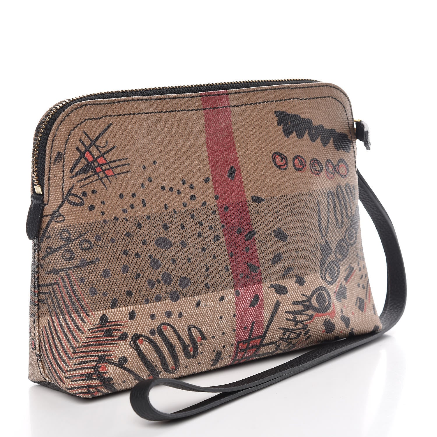 Burberry Coated Canvas Check Large Doodle Pouch 3 of 11