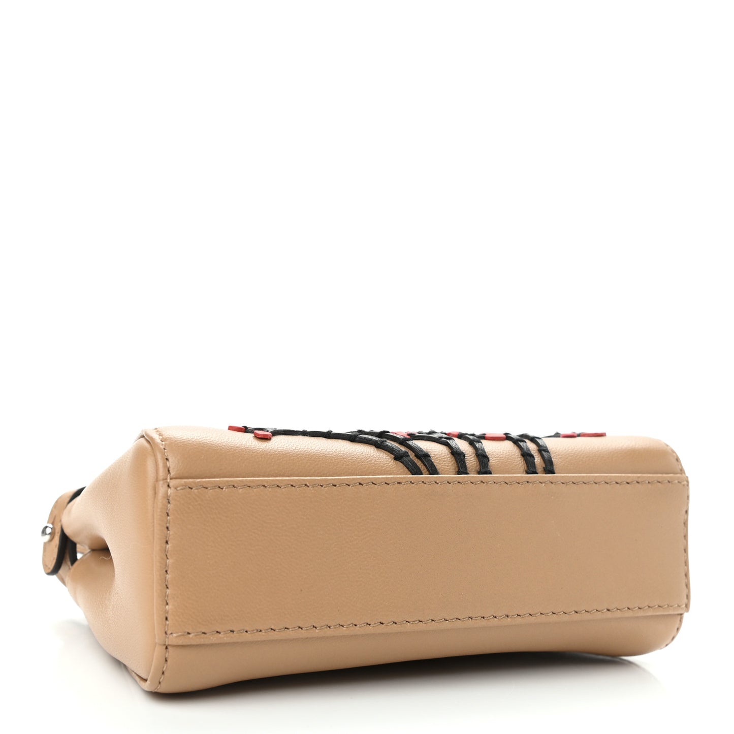 Shiny Nappa Botanical Garden Embroidered Micro Peekaboo Iconic Satchel Cuoio Rosso