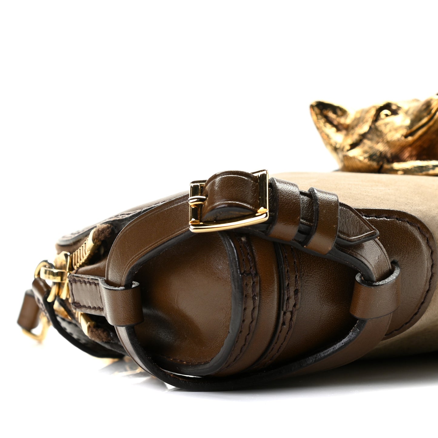 Bridle Nubuck Alma Fox Clutch Taupe Brown