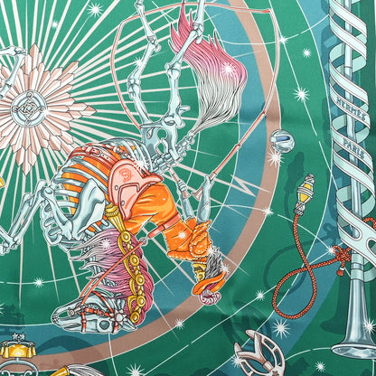Hermes Silk Chorus Stellarum Scarf 70 Vert Vif Rose Multicolor 3 of 5