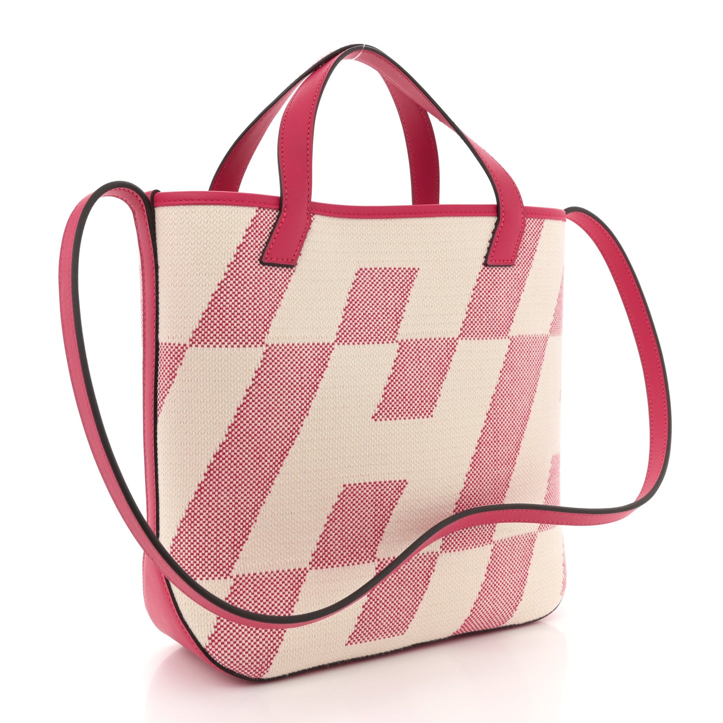 Swift Toile H Cabas H En Biais 27 Ecru Framboise