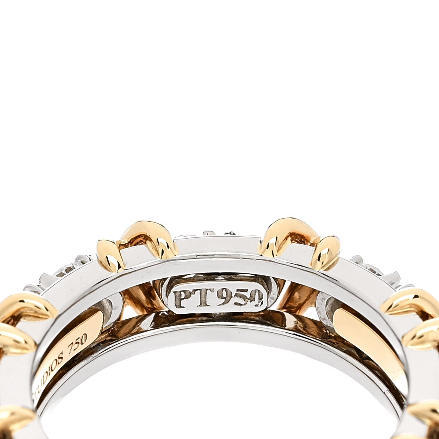 Tiffany Platinum 18K Yellow Gold Diamond Schlumberger Sixteen Stone Ring 52 6 6 of 6