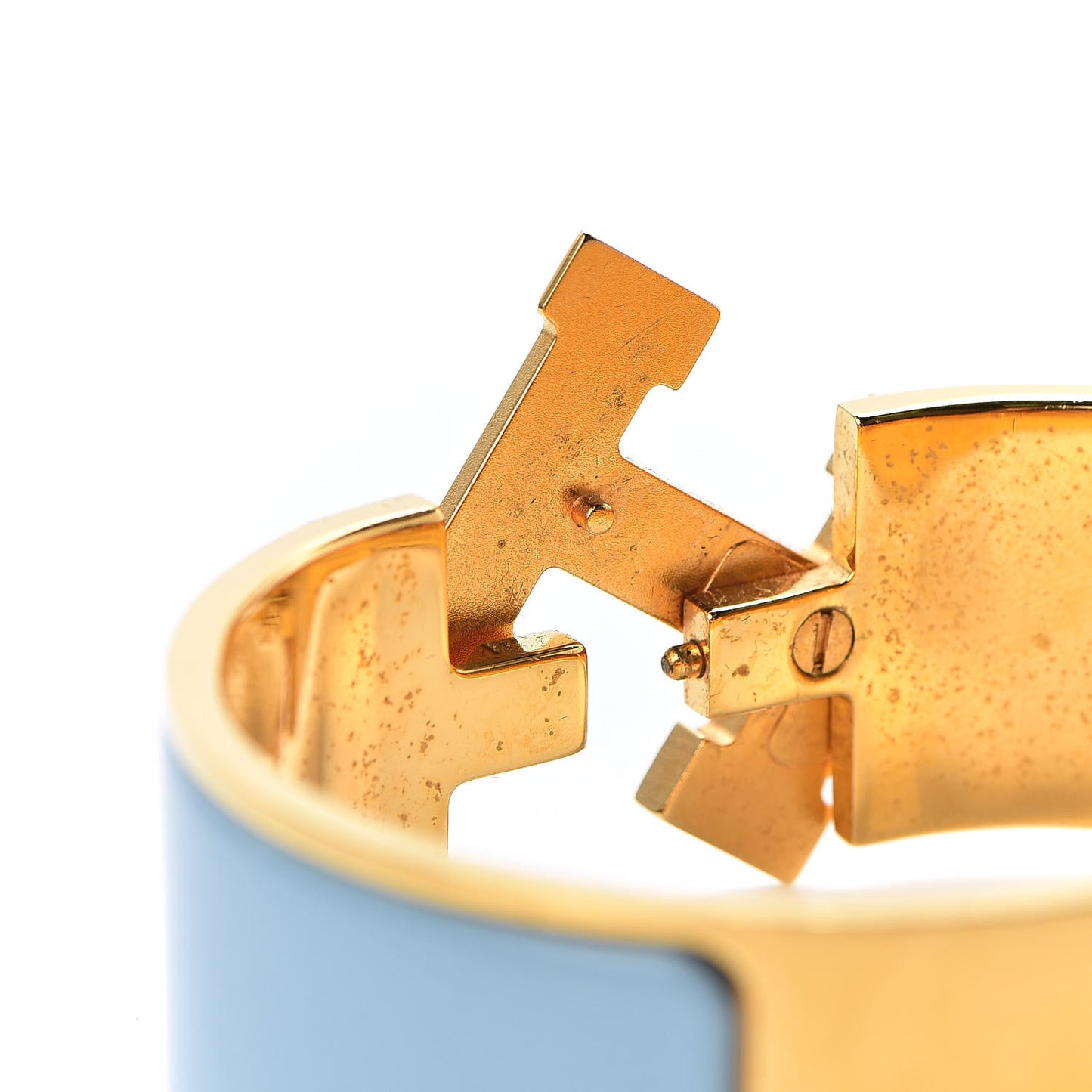 Enamel Clic Clac H Wide Bracelet PM Aigue Marine