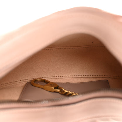 Gucci Calfskin Matelasse Chevron Mini GG Marmont Half Moon Hobo Porcelain Rose 5 of 10
