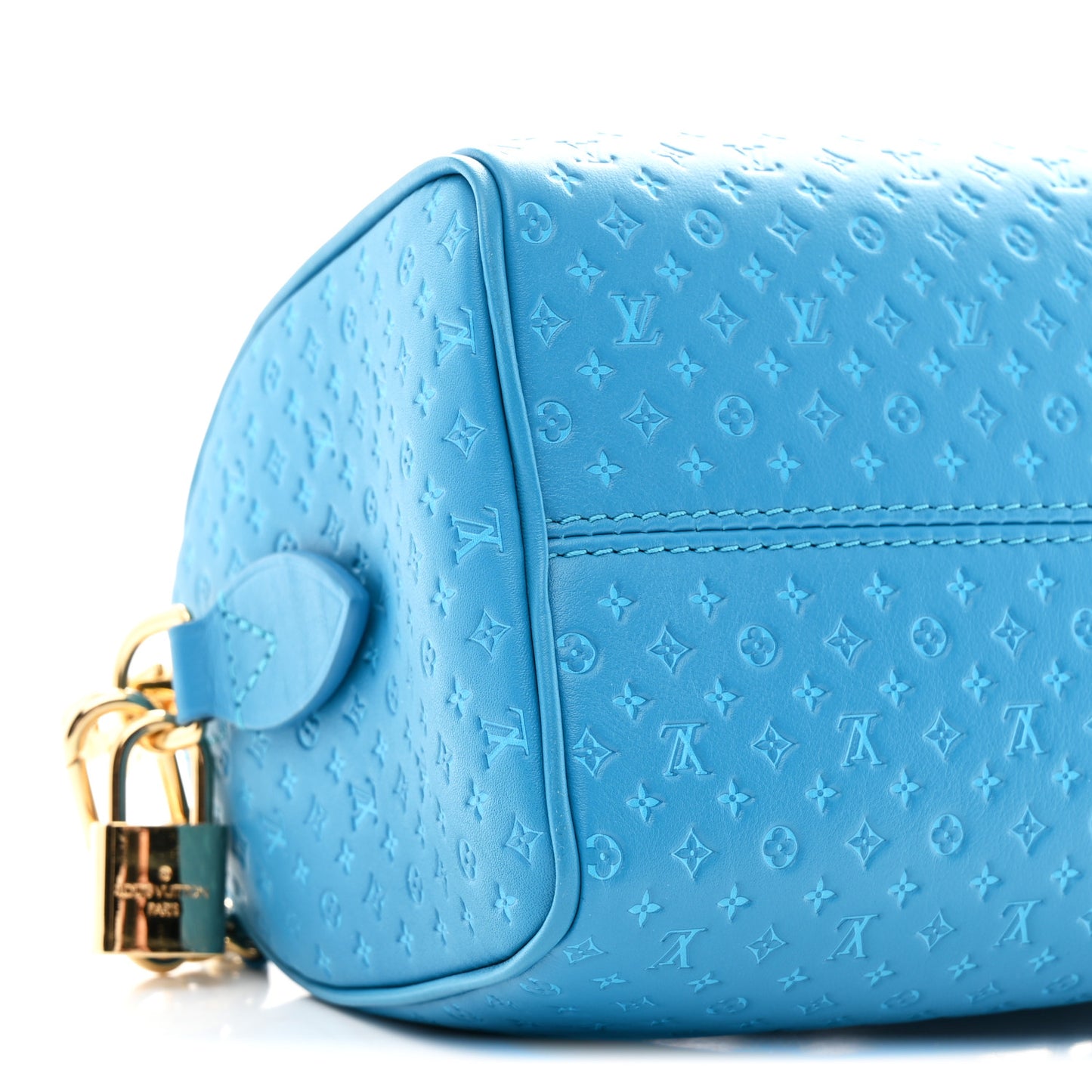 Calfskin Nanogram Embossed Speedy Bandouliere 20 Blue