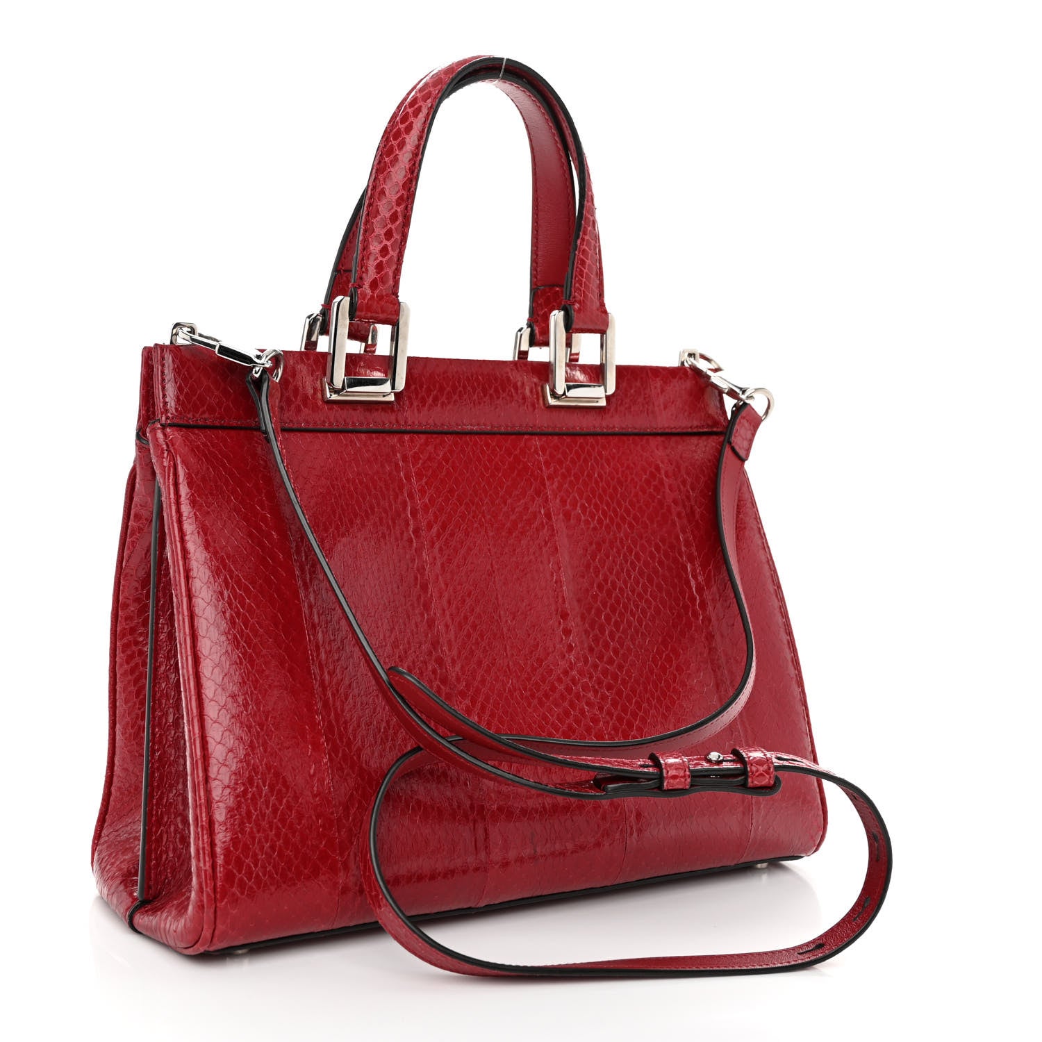 Gucci Snakeskin Small Zumi Top Handle Bag Romantic Cerise 3 of 10