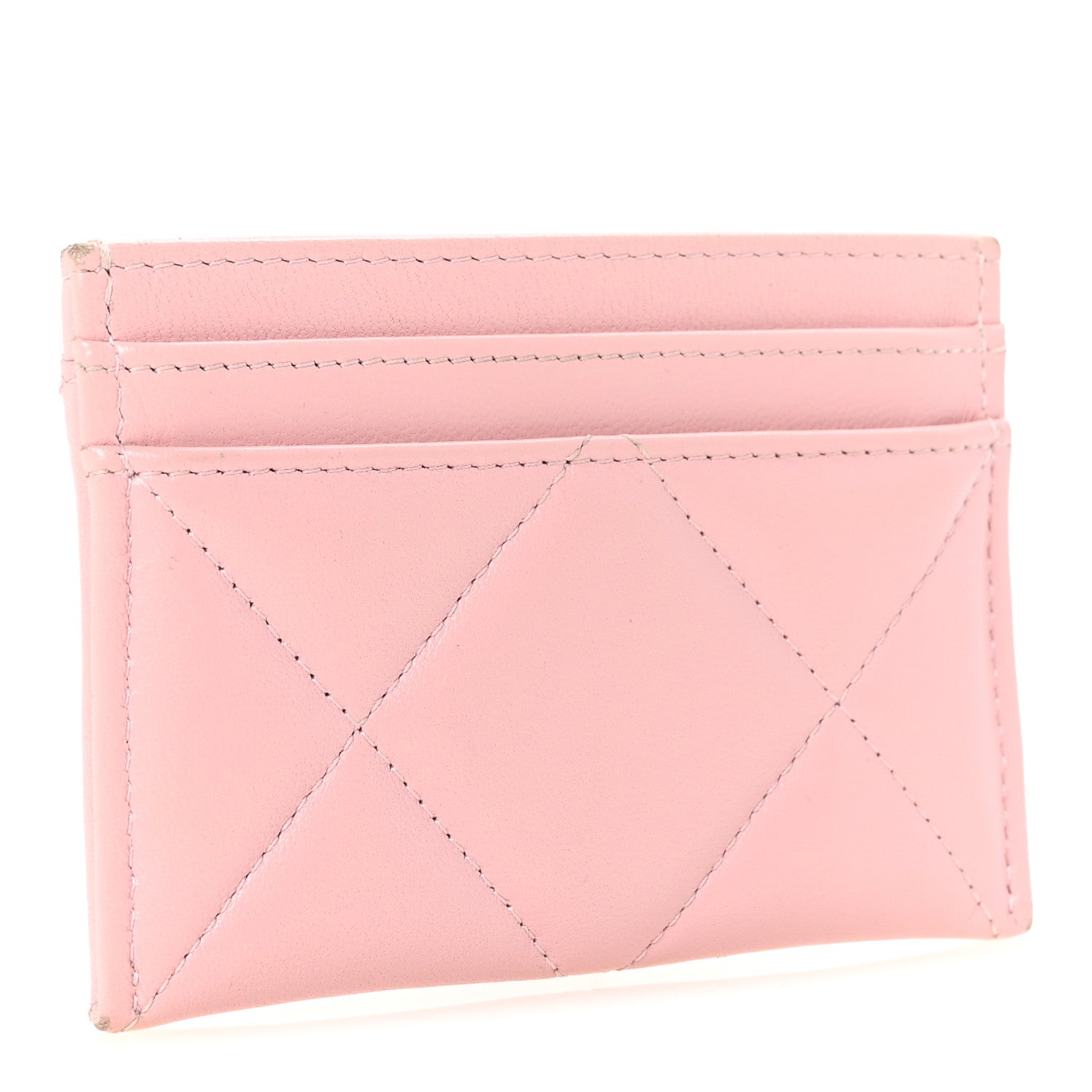 Chanel Lambskin Quilted Chanel 19 Card Holder Light Pink 3 of 9