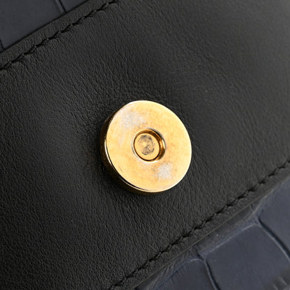 Chloe Calfskin Crocodile Embossed Small Aby Lock Full Blue 14 of 14