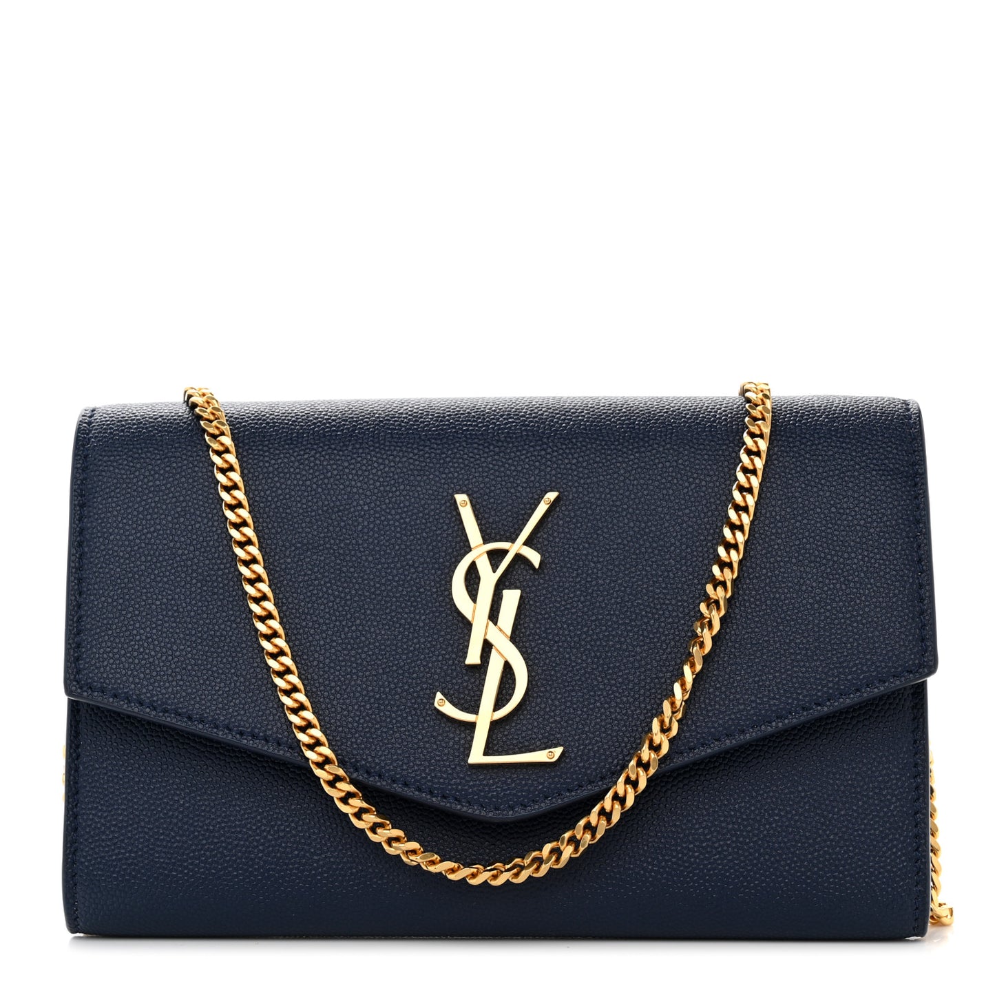 Grain De Poudre Monogram Uptown Chain Wallet Blue Charron