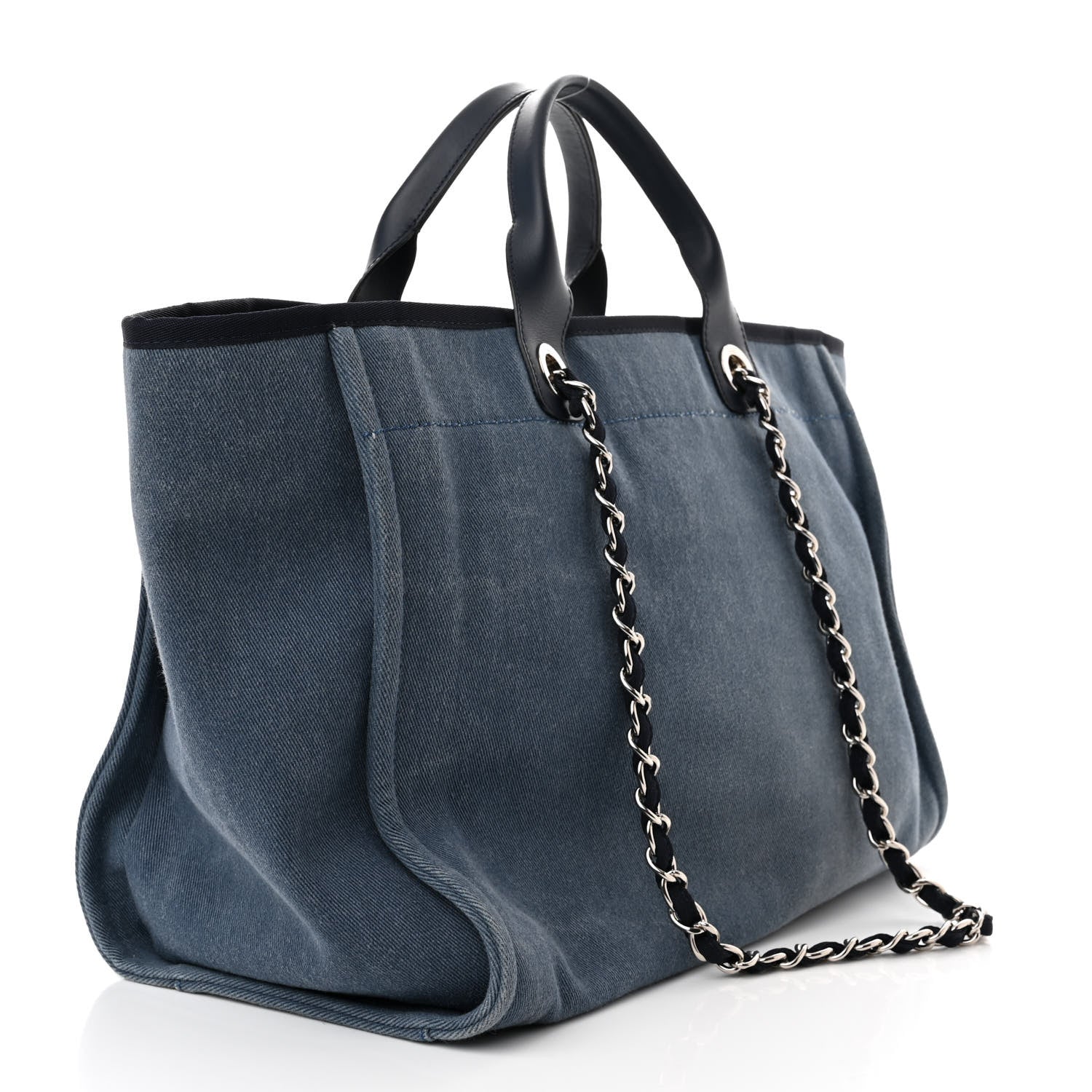 Chanel Canvas Sequin Medium Deauville Tote Navy 3 of 11