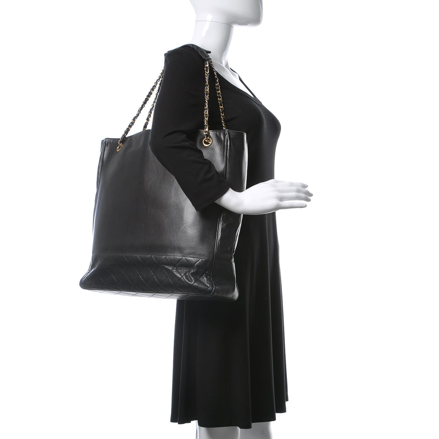 Lambskin Quilted Tote Black