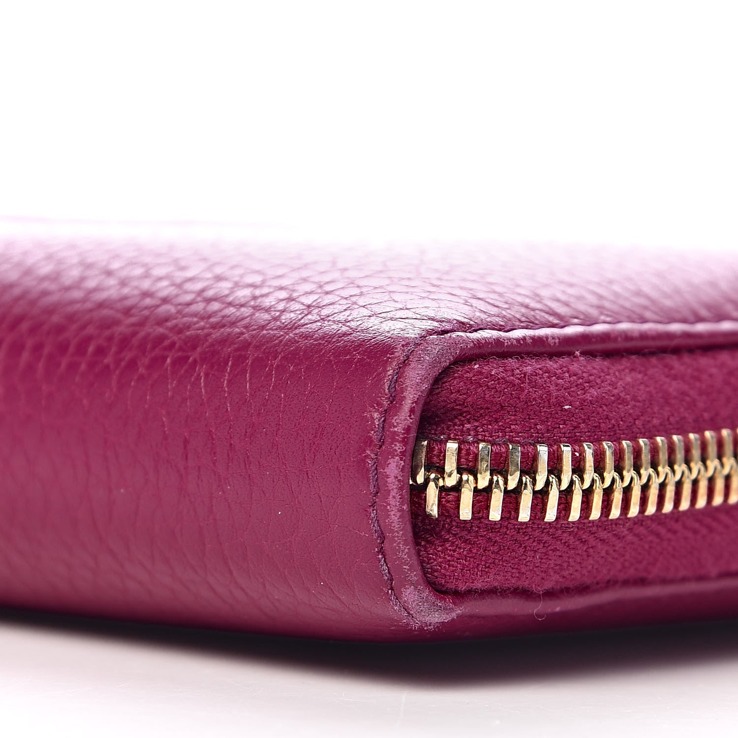 Gucci Pebbled Calfskin Soho Zip Around Wallet Bright Bougainvillea 8 of 8