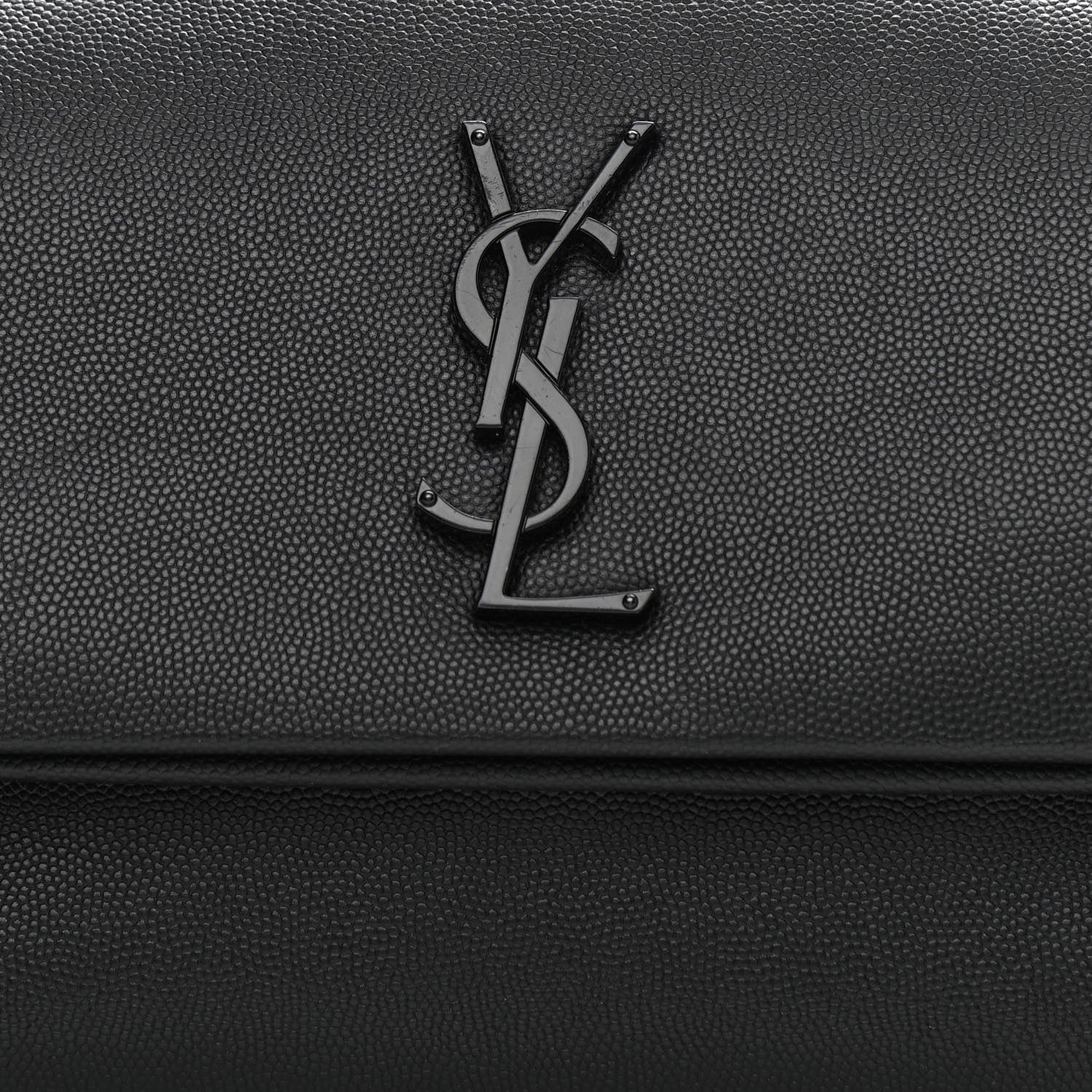 Saint Laurent Grain De Poudre Medium West Hollywood Monogram Fold-Over Black 9 of 11