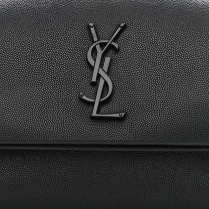 Saint Laurent Grain De Poudre Medium West Hollywood Monogram Fold-Over Black 9 of 11