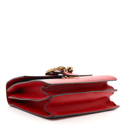 Gucci Moon Calfskin Web Medium Dionysus Bamboo Top Handle Bag Hibiscus Red 4 of 13
