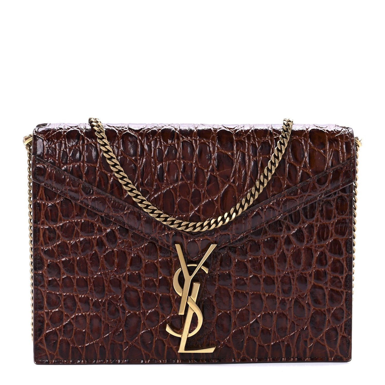 Saint Laurent Patent Turtle Embossed Monogram Cassandra Clasp Bag Rouge Legion 1 of 8