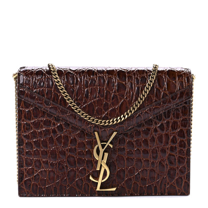Saint Laurent Patent Turtle Embossed Monogram Cassandra Clasp Bag Rouge Legion 1 of 8