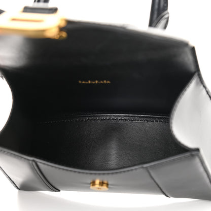 Balenciaga Shiny Box Calfskin Hourglass Top Handle Bag XS Black 5 of 11
