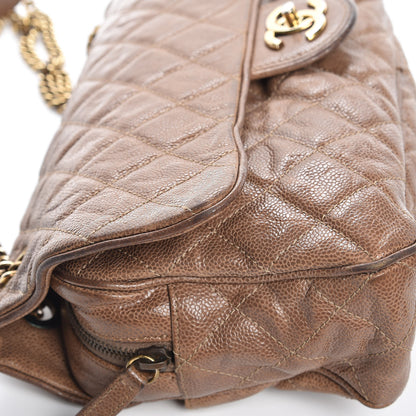 Chanel Crumpled Caviar Quilted Large Shiva Flap Beige 10 of 15
