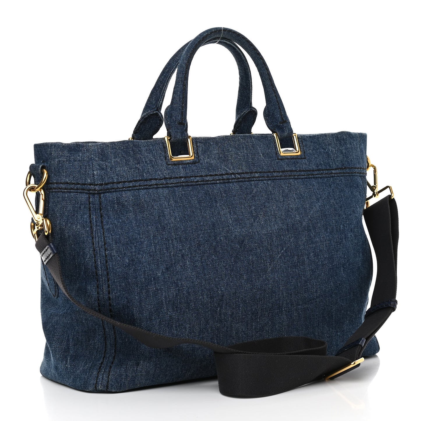 Denim Large Logo Shopping Tote