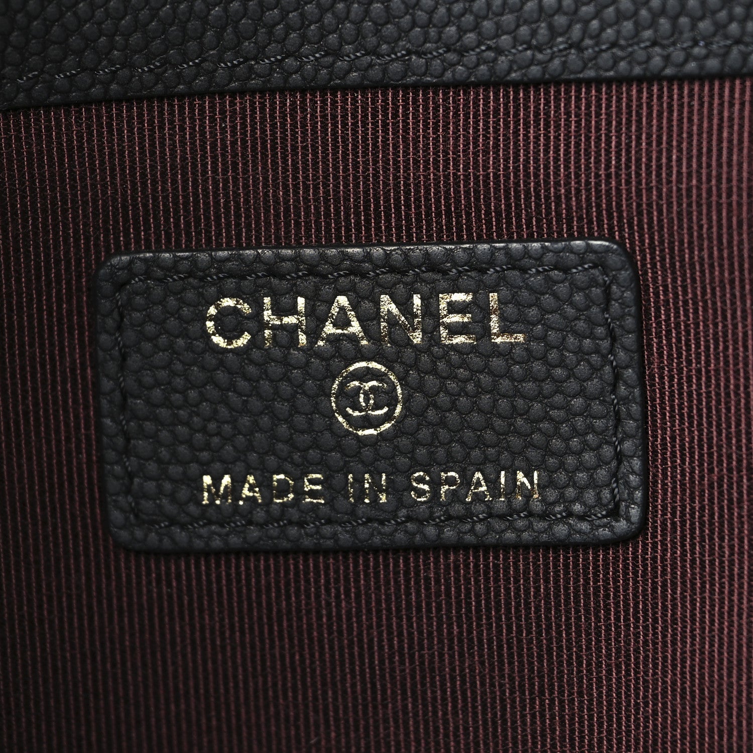 Chanel Caviar Chevron Quilted Medium Cosmetic Case Black 6 of 7