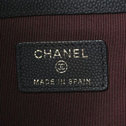 Chanel Caviar Chevron Quilted Medium Cosmetic Case Black 6 of 7