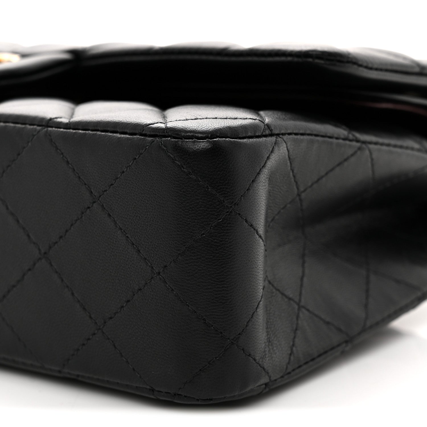 Chanel Lambskin Quilted Medium Double Flap Black Black 10 of 12