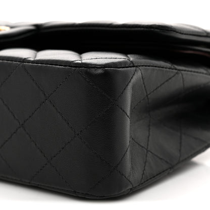 Chanel Lambskin Quilted Medium Double Flap Black Black 10 of 12