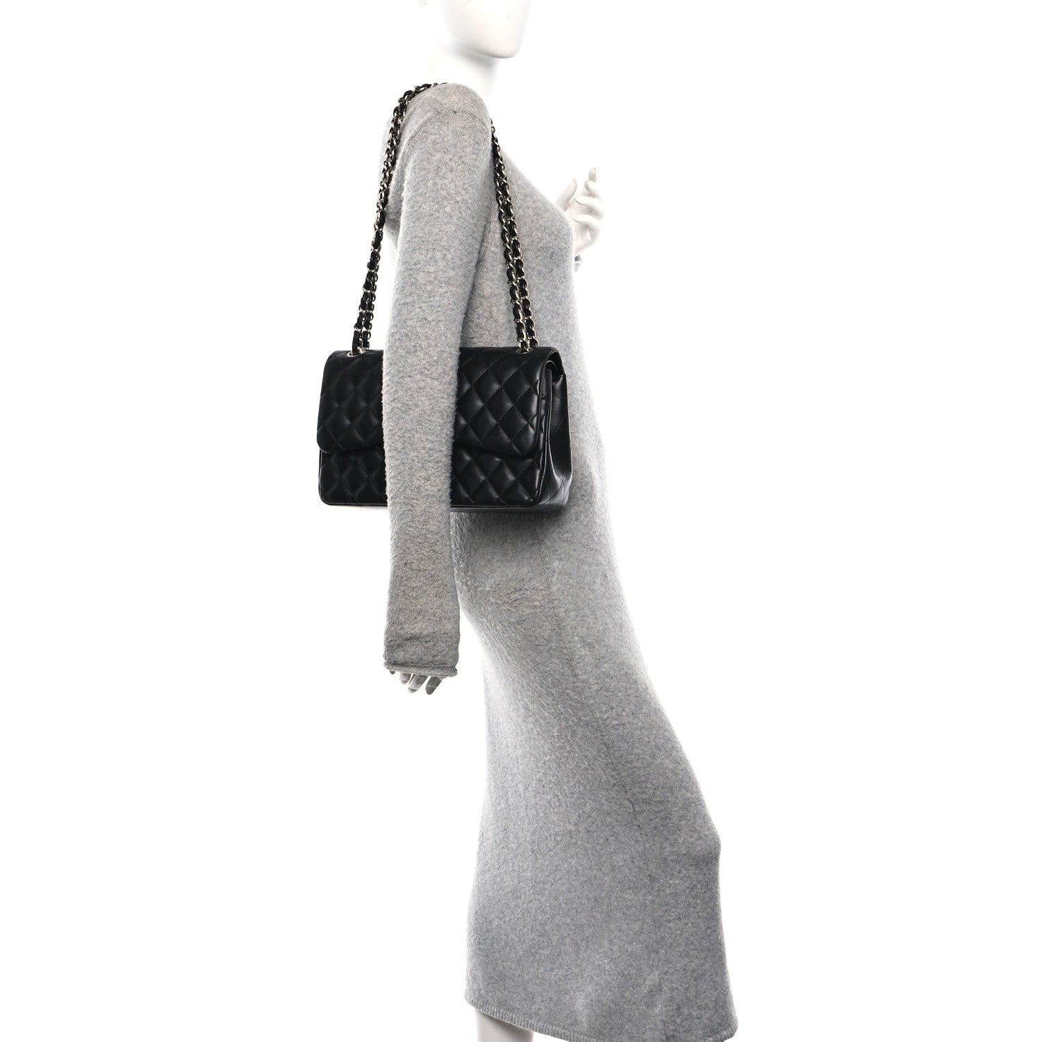 Chanel Lambskin Quilted Jumbo Double Flap Black 2 of 10