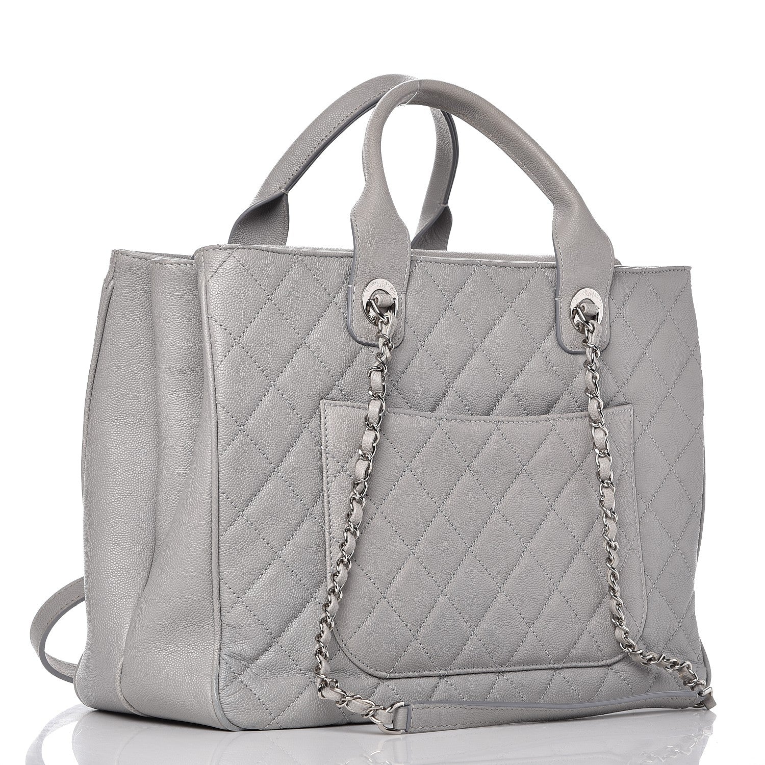 Chanel Caviar Quilted Large Urban Companion Top Handle Shopping Tote Grey 3 of 11