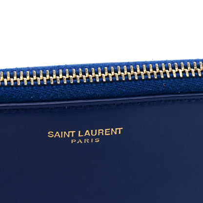 Saint Laurent Calfskin Monogram Phone Pouch Crossbody Bag Blue Majorelle 11 of 11