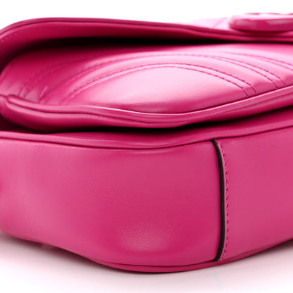 Gucci Calfskin Matelasse Monochrome GG Marmont Crossbody Shoulder Bag Classic Fuxia 10 of 12