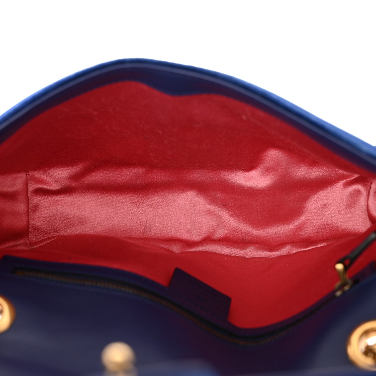 Gucci Velvet Matelasse Small GG Marmont Shoulder Bag Cobalt Blue 5 of 12