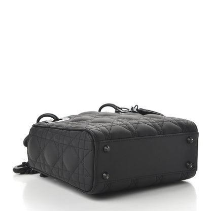 Christian Dior Ultra Matte Calfskin Cannage Mini Lady Dior Black 4 of 11
