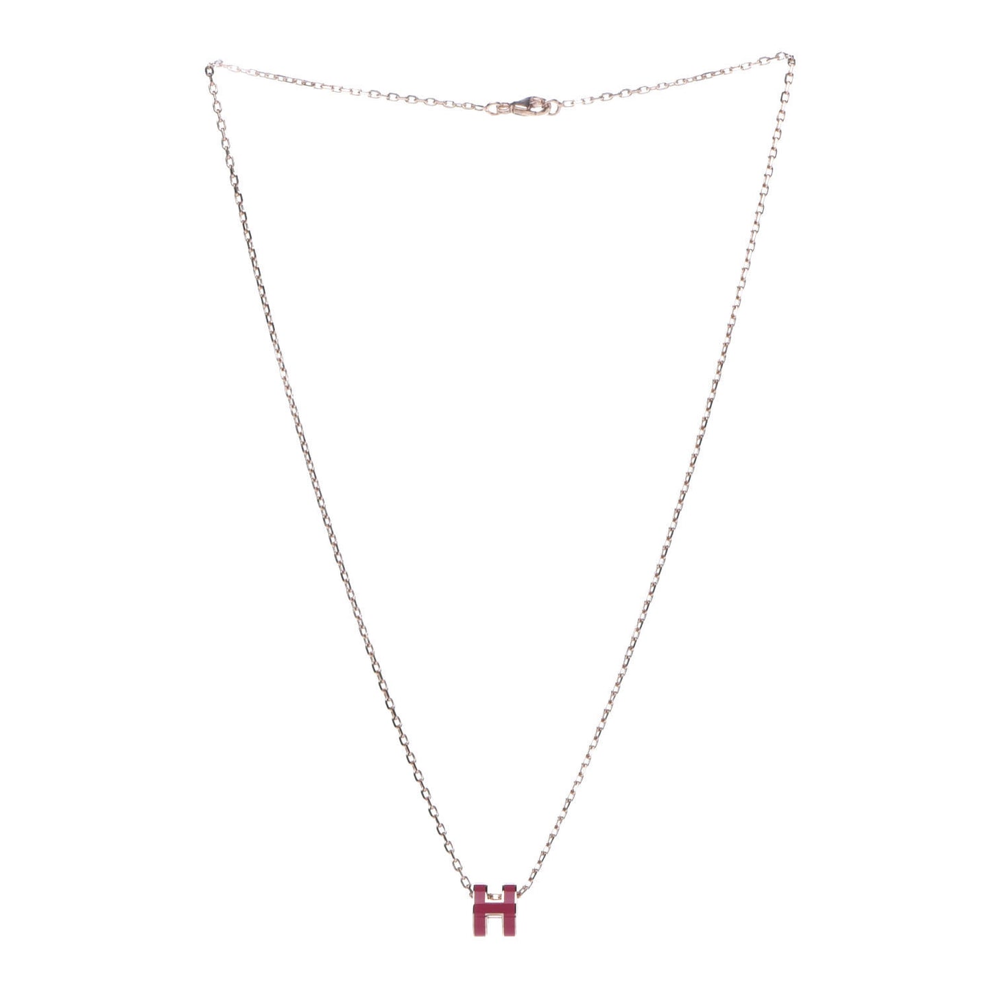 Lacquered Rose Gold Mini Pop H Pendant Necklace Rose Extreme