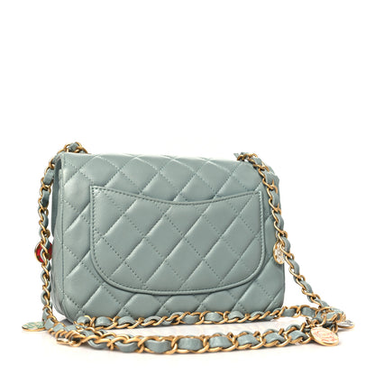 Chanel Lambskin Quilted Casino Chips Small Flap Grey 3 of 10