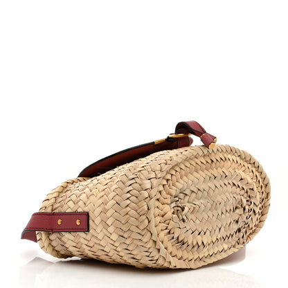 Chloe Raffia Calfskin Marcie Basket Faded Rose 4 of 11