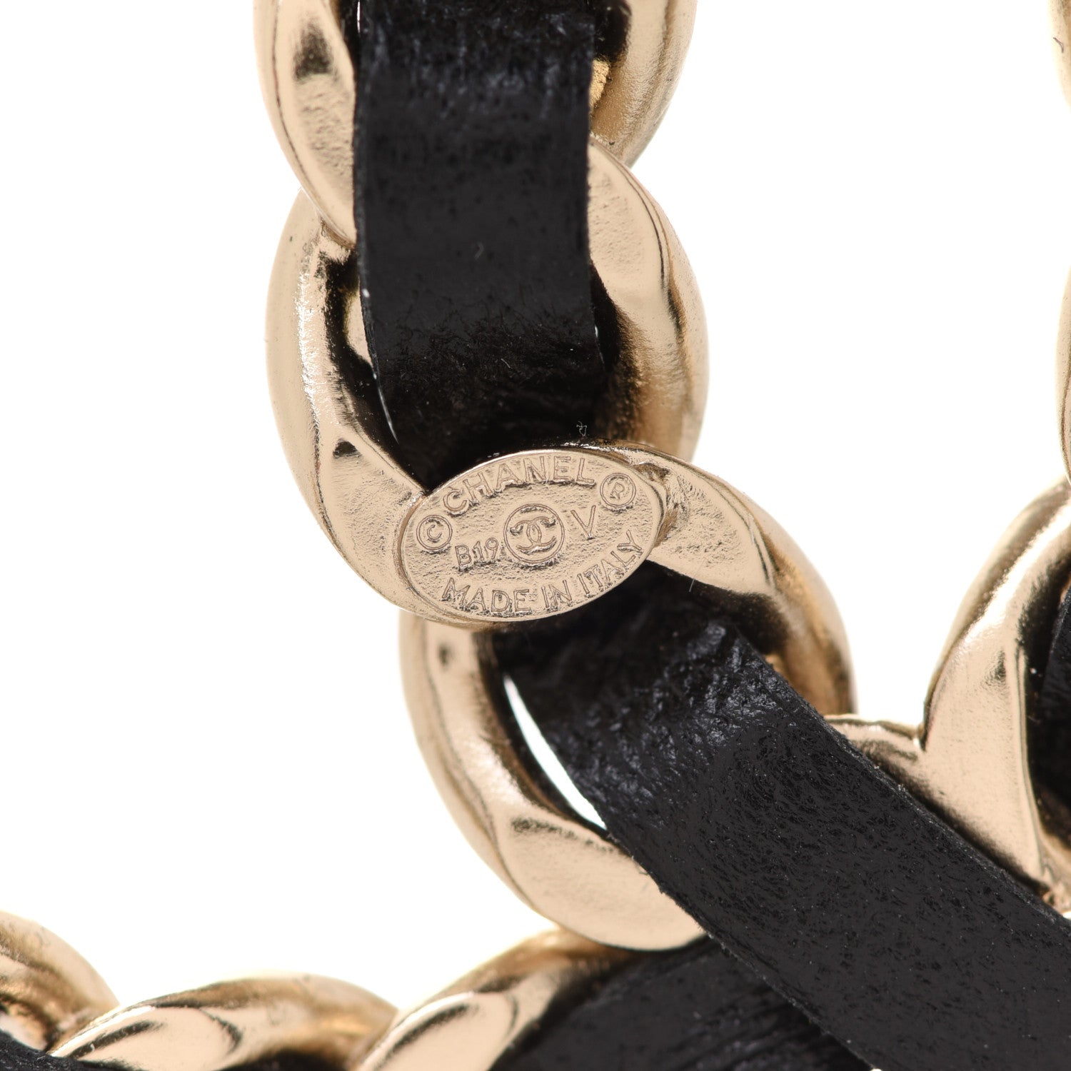 Chanel Lambskin Chain CC Brooch Black Gold 4 of 5