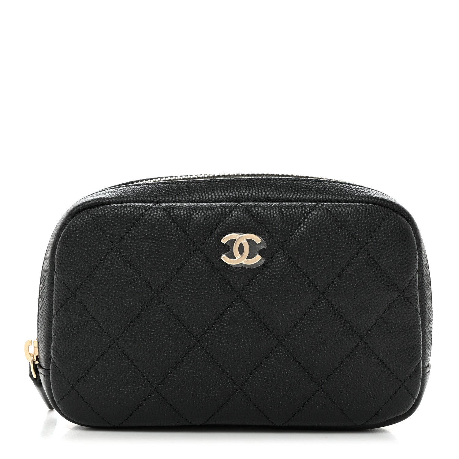 Chanel Caviar Quilted Small Curvy Pouch Cosmetic Case Black 1 of 8